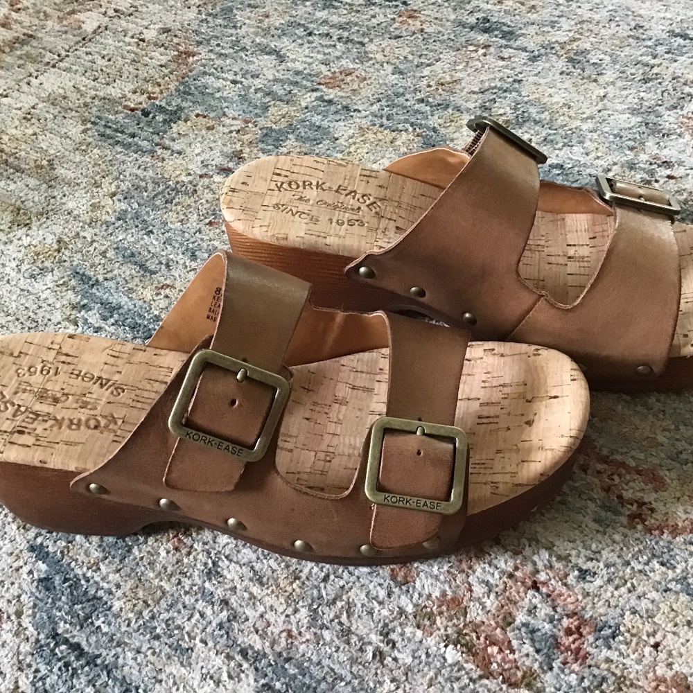 NEW KORK-EASE Saffron Slide Clog Sandal Brown Terra Size 8